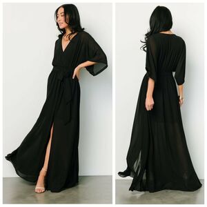 Baltic Born Kia Kimono Black Maxi Dress